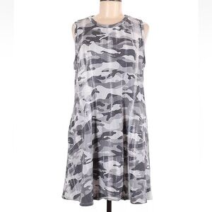 Honeyme Gray Camo Sleeveless Dress, S